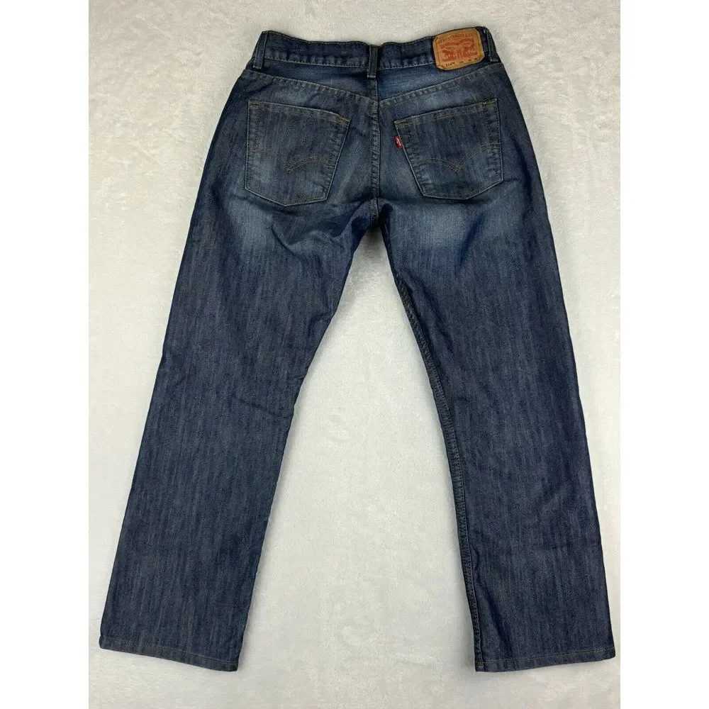 Levi's 514 Jeans Boys Blue Slim Straight Size 10M Husky 30x26 (30x27 Measured)‎